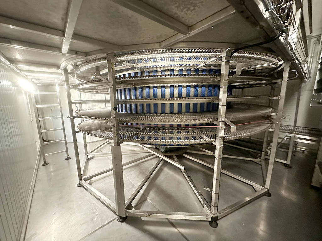 Triphase double spiral freezer